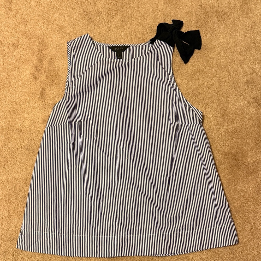 Striped Tank with Bow Accent
